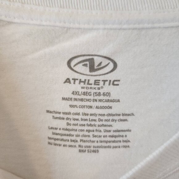 Athletic Works Mens 4XL Tee White 100% Cotton Tee Breathable Loose Fit - Picture 3 of 7
